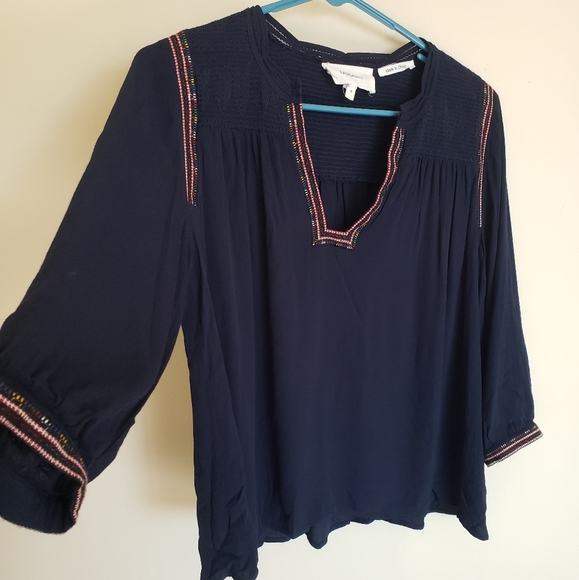 ba&sh Navy Cime Embroidered Top Size EU 1 / Small - Picture 9 of 9